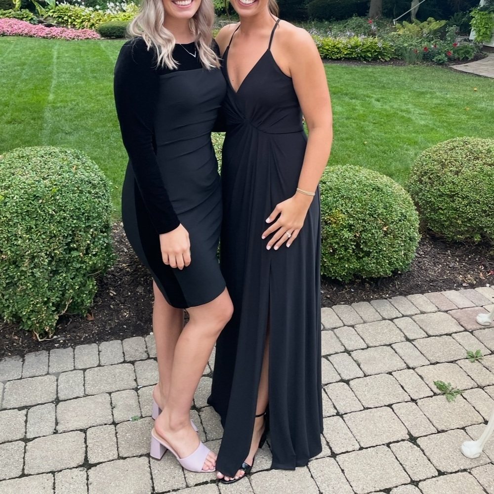 David's Bridal Black Maxi Dress